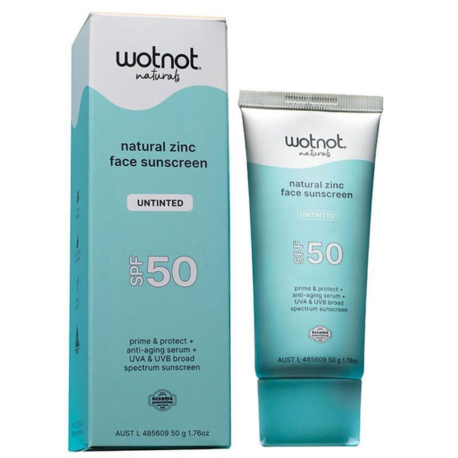 Wotnot Naturals Natural Zinc Face Sunscreen SPF50 50G