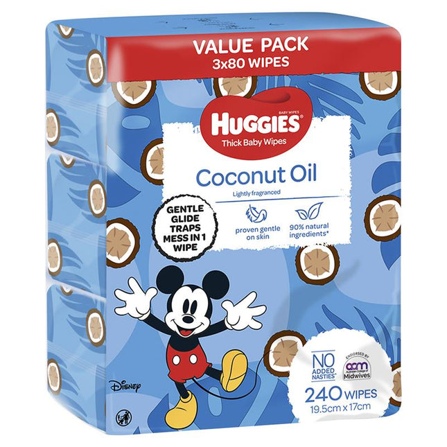 Huggies Baby Wipes Coconut Oil 80X3 (2)