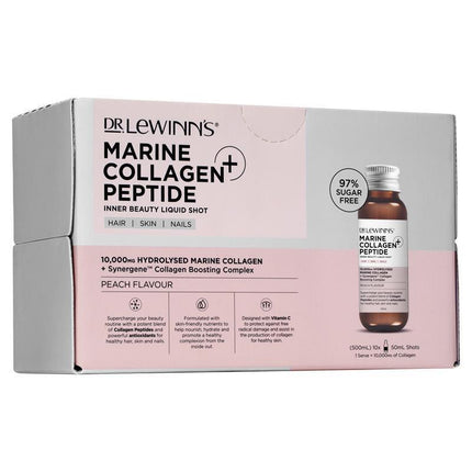 Dr. Lewinns Marine Collagen Peptide Plus Inner Beauty Liquid Shot Peach