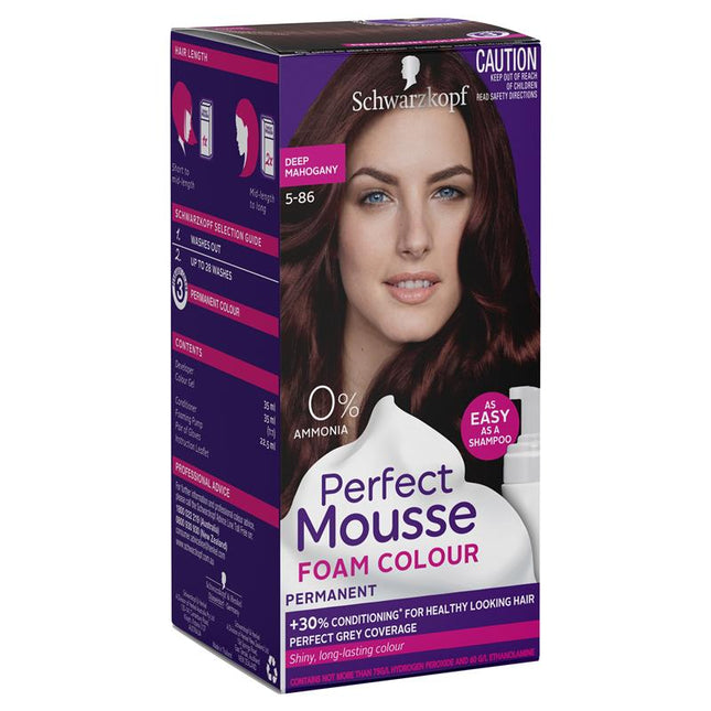 Schwarzkopf Perfect Mousse Permanent Foam Hair Colour 5.86 Deep Mahogany