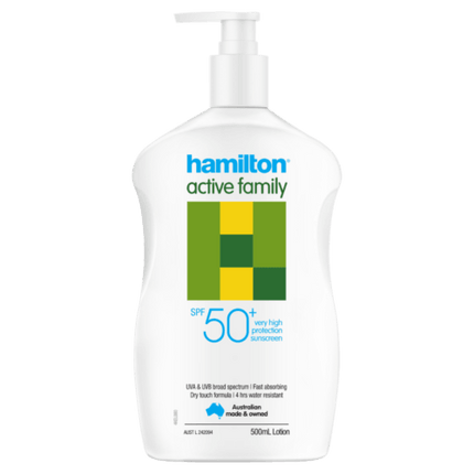 Hamilton Active Family SPF 50+ Sunscreen 500mL - OhYouLuckyDuck.com.au