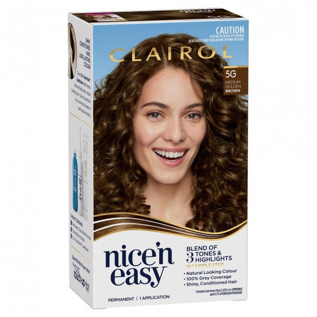 Clairol Nice N Easy 5G Medium Golden Brown Permanent Hair Colour - OhYouLuckyDuck.com.au