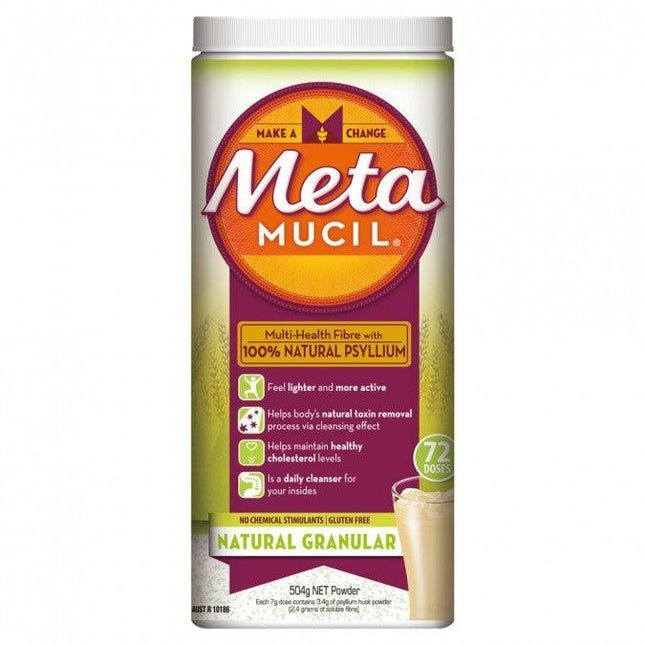 Metamucil Natural Granular Fibre Powder 72 Doses 504g - OhYouLuckyDuck.com.au