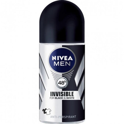 Nivea Men Anti-Perspirant Roll On Black & White Invisible 50ML - OhYouLuckyDuck.com.au