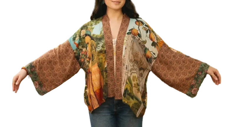 Ginger Bear Boutique MOS Bamboo Kimono Secret Garden Pixie Duster