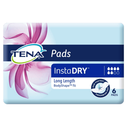 Tena Pads Instadry Long Length 6 Pack - OhYouLuckyDuck.com.au