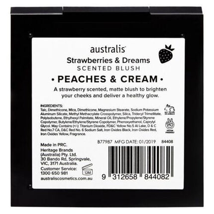 Australis Strawberries & Dreams Scented Blush - Peaches and Cream - OhYouLuckyDuck.com.au