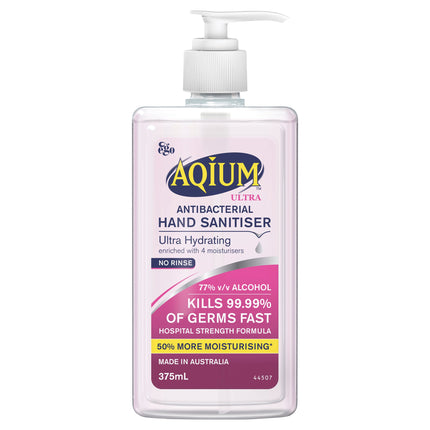 Ego Aqium Ultra Anti-bacterial Hand Sanitiser 375mL