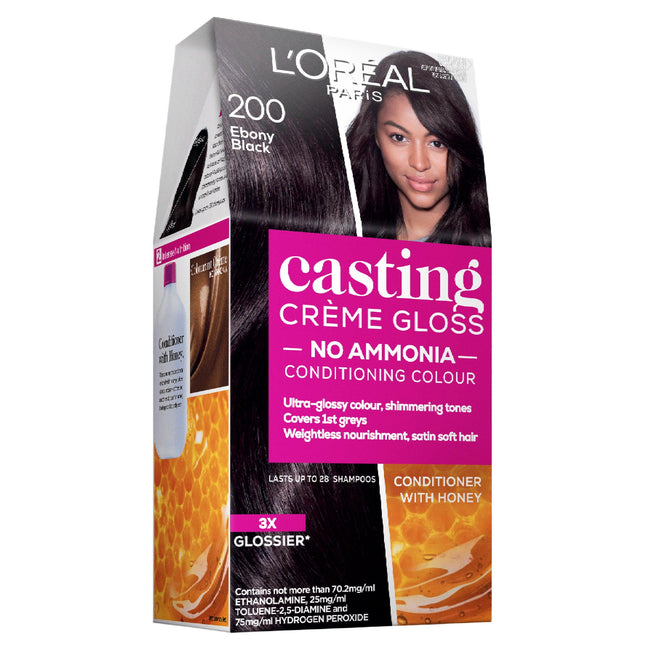 L'Oreal Paris Casting Creme Gloss Semi-Permanent Hair Colour - 200 Ebony Black