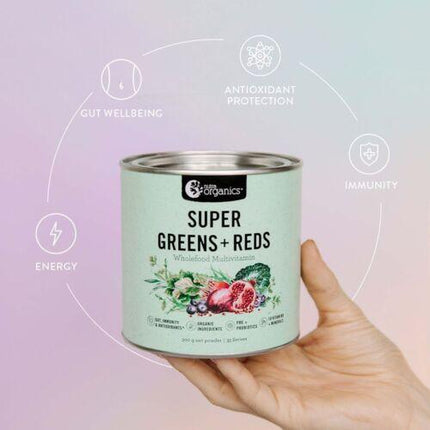 Nutra Organics Super Greens & Reds Powder 150G - OhYouLuckyDuck.com.au