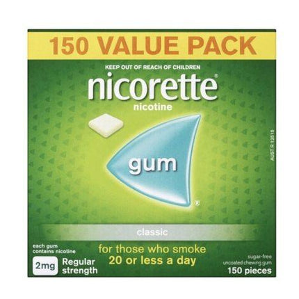 Nicorette Gum 2mg Classic 150 - OhYouLuckyDuck.com.au
