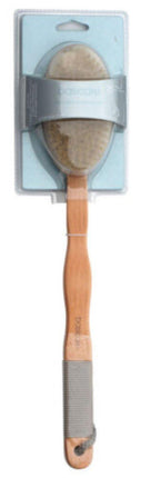 Basicare Wooden Bath Brush with Long Handle 41cm - OhYouLuckyDuck.com.au