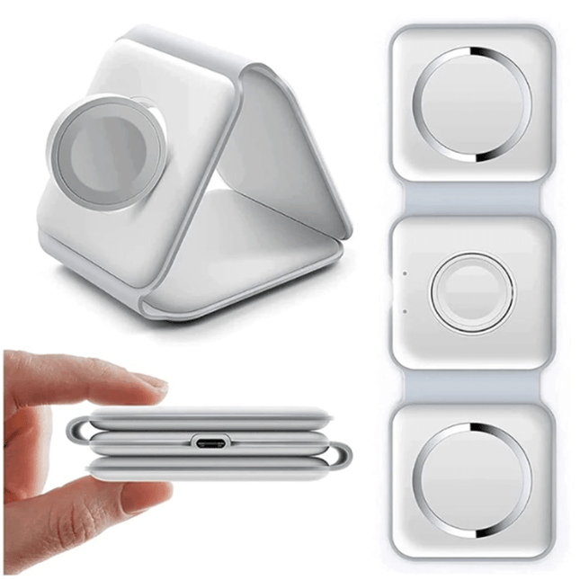 3 in 1 Foldable Magnetic Charging Station Fast Wireless Charging Pad - OhYouLuckyDuck.com.au