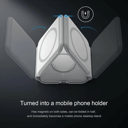 3 in 1 Foldable Magnetic Charging Station Fast Wireless Charging Pad - OhYouLuckyDuck.com.au