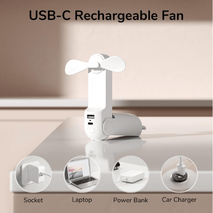3 in 1 Handheld Fan Power Bank and Flashlight - OhYouLuckyDuck.com.au