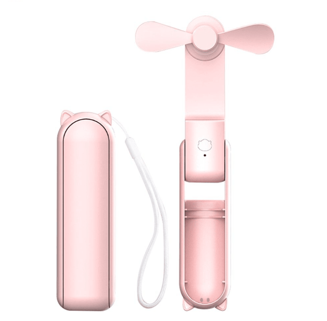 3 in 1 Handheld Fan Power Bank and Flashlight - Pink - OhYouLuckyDuck.com.au