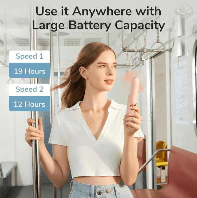 3 in 1 Handheld Fan Power Bank and Flashlight - Pink - OhYouLuckyDuck.com.au