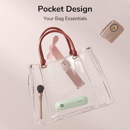 3 in 1 Handheld Fan Power Bank and Flashlight - Brown