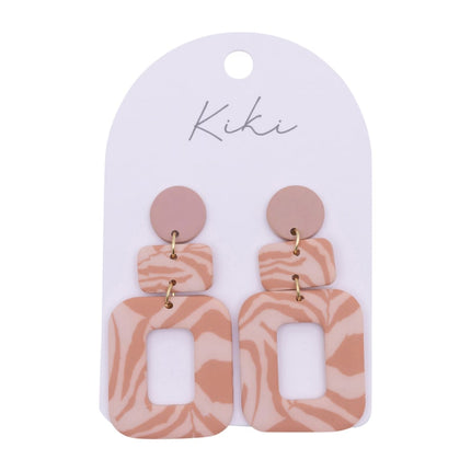 Splosh Kiki Pink Pattern Drop Earrings Women'S Fashion Ear Jewellery 5cm