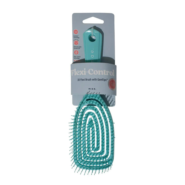 Mae 3D Flexi Control Detangling Hair Brush with Gem Tips Blue