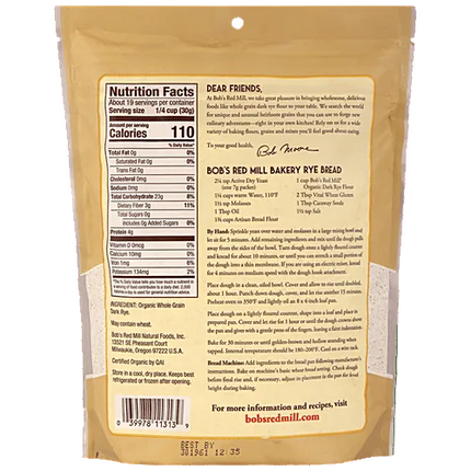 Bob's Red Mill Organic Dark Rye Flour 567g