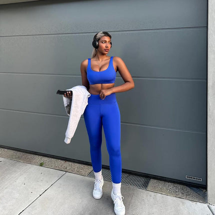 Premium Activewear - Vida Sports Bra - Cobalt Blue - OhYouLuckyDuck.com.au