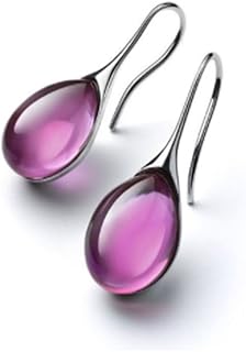 Witchery Cushion Crystal Drop Earrings Purple Velvet Silver