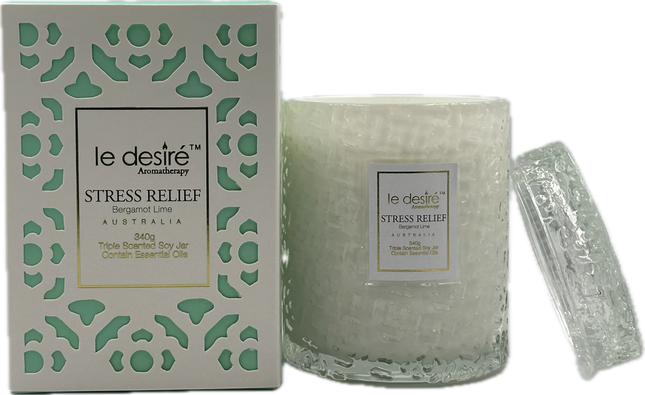 Le Desire Aromatherapy Soy Candle Bergamot Lime - Stress Relief