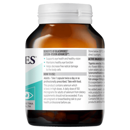 Blackmores Lutein Vision Advanced 60 Capsules - OhYouLuckyDuck.com.au