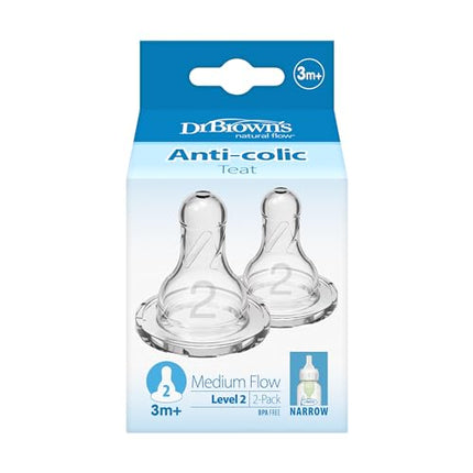 Dr Browns Options Plus Narrow Neck Teats Level 2 2 Pack
