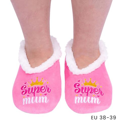 Splosh Snuggups Women'S Slippers Quote Super Mum Medium
