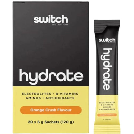 Switch Nutrition Hydrate Electrolytes No Added Sugar Orange Crush 6G 20 Packs
