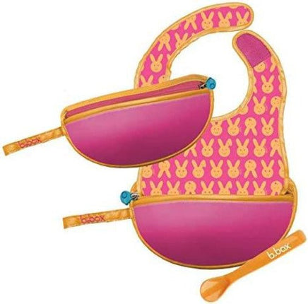 B.Box Travel Bib And Flexible Soft Bite Spoon Set (Hip Hop) - OhYouLuckyDuck.com.au