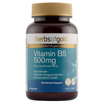 Herbs og Gold Vitamin B5 500MG  60 Capsules
