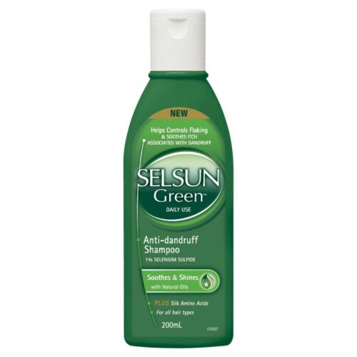 Selsun Green Anti-Dandruff Shampoo Soothes & Shines 200mL - OhYouLuckyDuck.com.au
