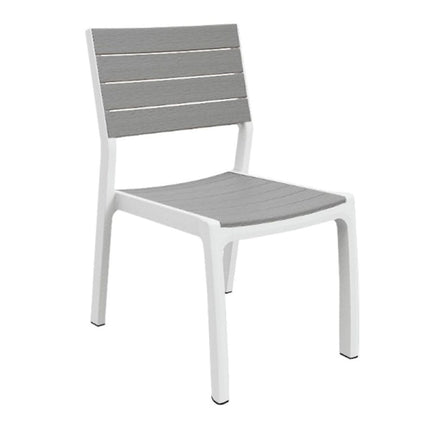 Keter Contemporary Resin Harmony Armchair Extendable Chair White Grey