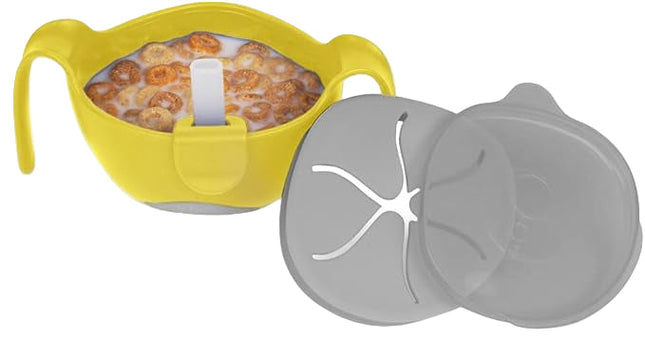 b.box 3 in 1 Bowl with Lid and Straw & Snack Insert for 6 Months Plus Lemon Sherbet