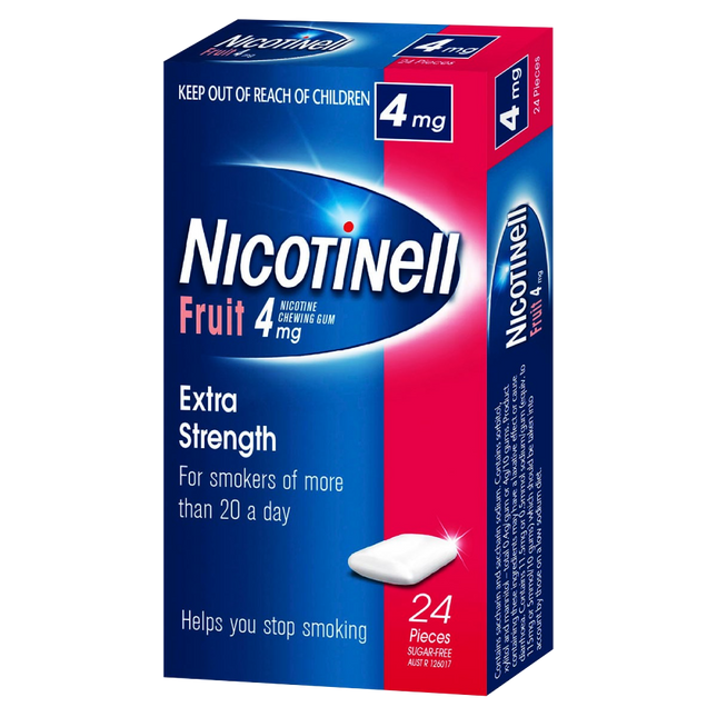Nicotinell Chewing Gum Nicotine 4mg 24 Pieces – Fruit - OhYouLuckyDuck.com.au