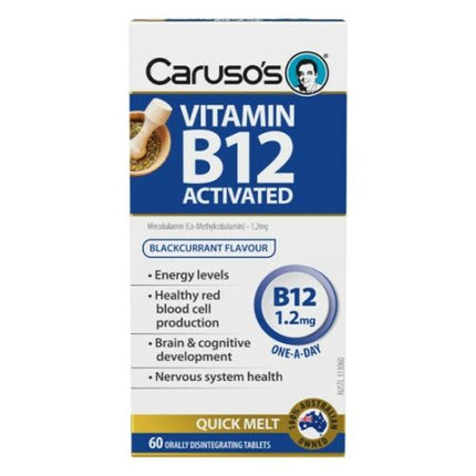 Caruso's Vitamin B12 Activated 60 Tablets - OhYouLuckyDuck.com.au