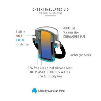Cheeki Stainless Steel Bottle Insulated - Topaz 1L - OhYouLuckyDuck.com.au