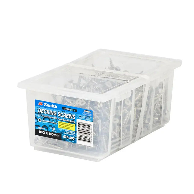 Zenith Screw Deck 302Ss Sq 10X50mm Bx500
