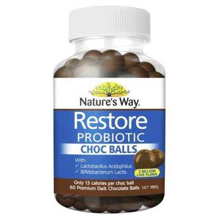 Nature's Way Restore Choc Balls 60 - OhYouLuckyDuck.com.au