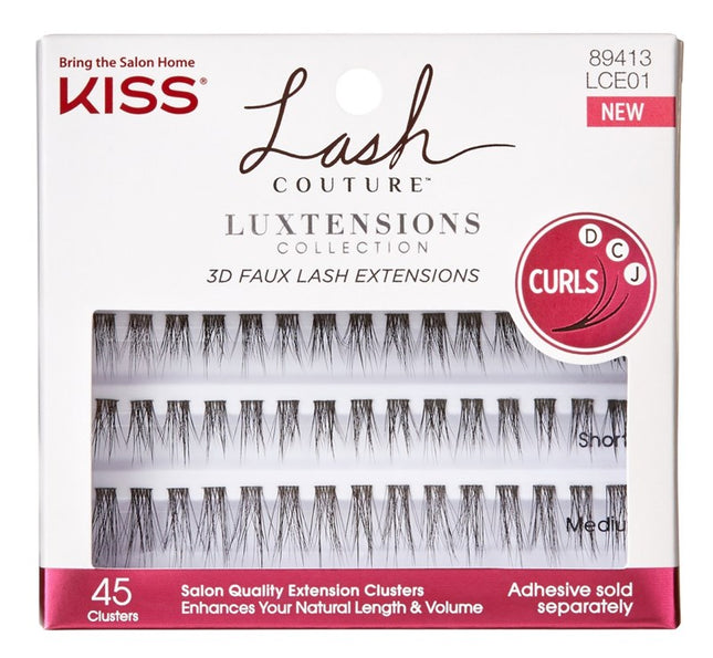 Kiss Lash Couture Luxtensions 45 Clusters Short Medium