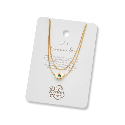 Palas Jewellery May Emerald Birthstone Necklace