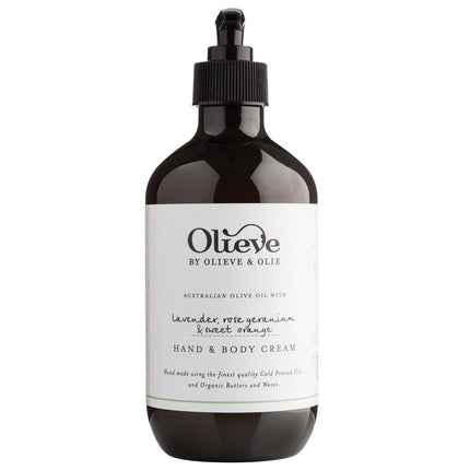 Olieve and Olie Hand and Body Cream Lavender Rose Geranium and Sweet Orange 500mL