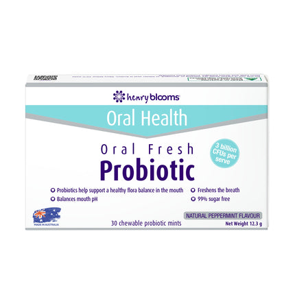 Henry Blooms Oral Fresh Probiotic 30 Chewable Mints