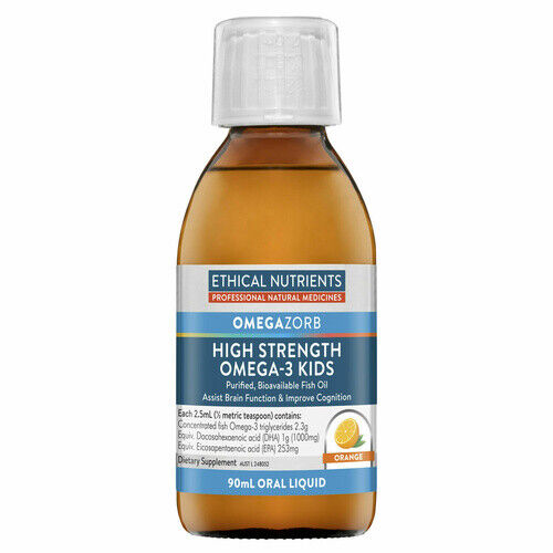 Ethical Nutrients High Strength Omega-3 Kids Liquid Orange 90ml - OhYouLuckyDuck.com.au