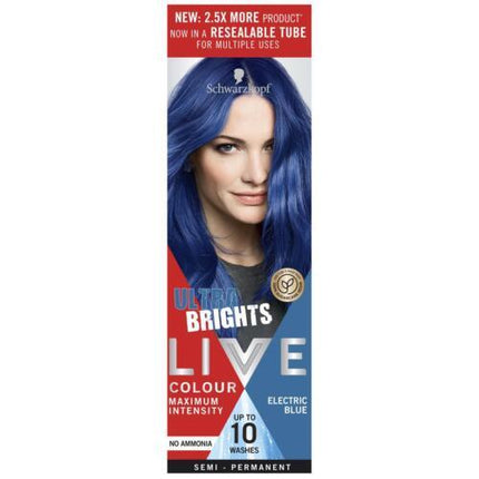 Schwarzkopf Live Colour Ultra Brights Electric Blue 75ml - OhYouLuckyDuck.com.au