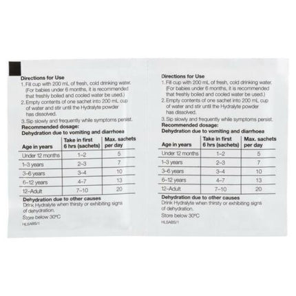 Hydralyte Powder Apple Blackcurrant 10 X 4.9g Sachets - OhYouLuckyDuck.com.au