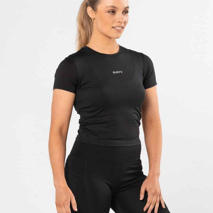 Premium Activewear - Signature Crop – Black - OhYouLuckyDuck.com.au